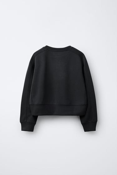 SWEATSHIRT WITH RAISED SLOGAN - Grey by Zara - Image 1