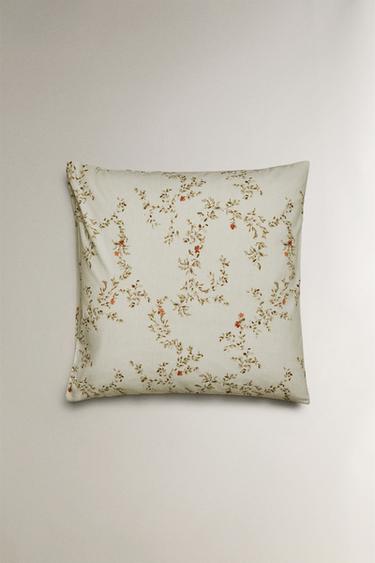 LEAF PRINT PILLOWCASE - Sea green by Zara - Image 2