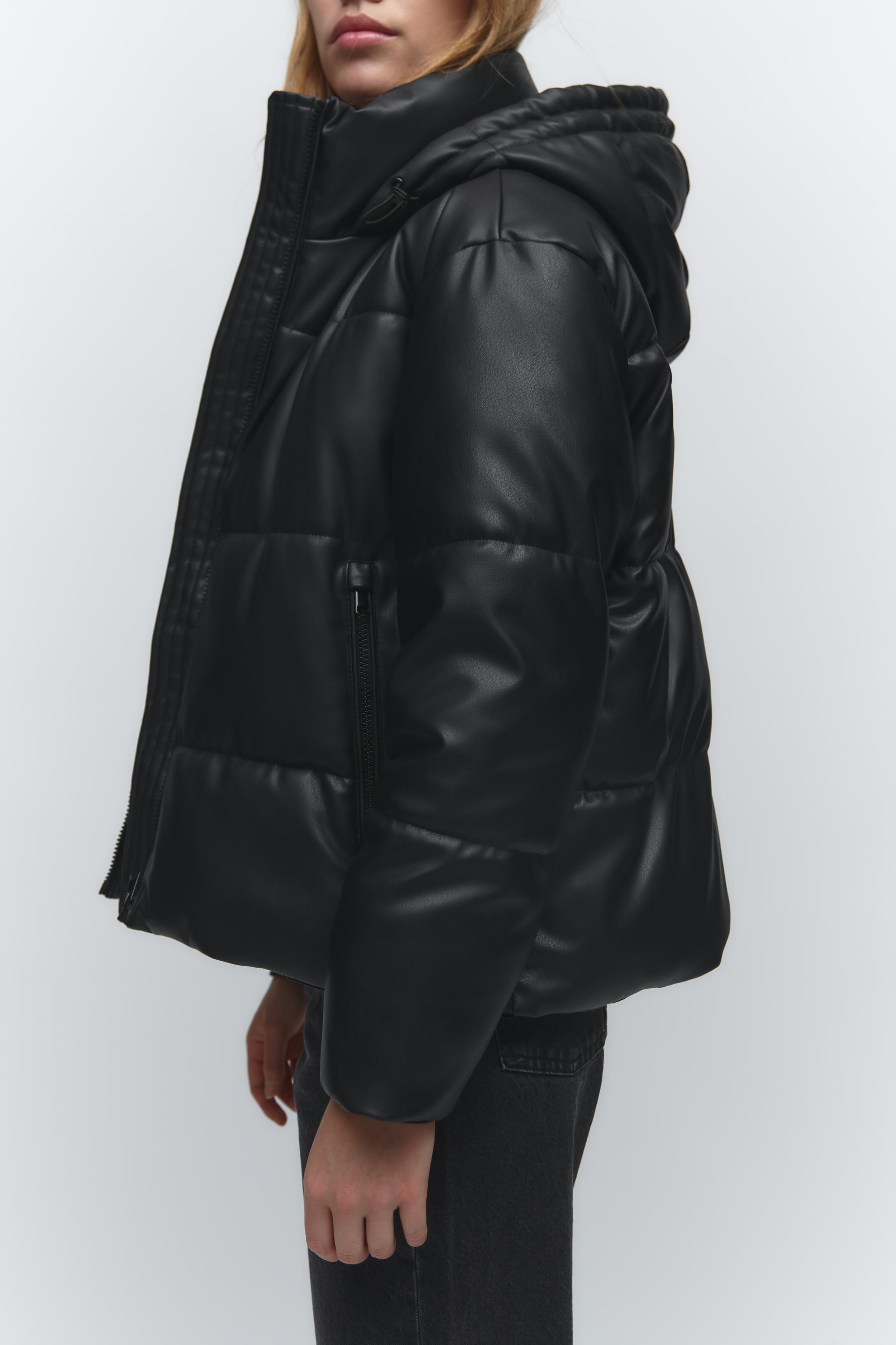 Veste rembourrée en cuir orders synthétique zara