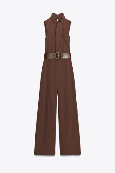 COMBINAISON SANS MANCHES CEINTURE - Marron de Zara - Image 5