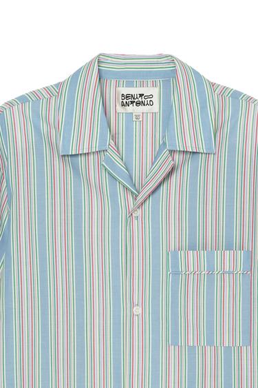RELAXED FIT STRIPED JACQUARD SHIRT - Light blue by Zara - Image 4