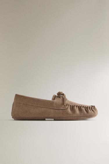 WARM LEATHER LOAFERS - Brown by Zara