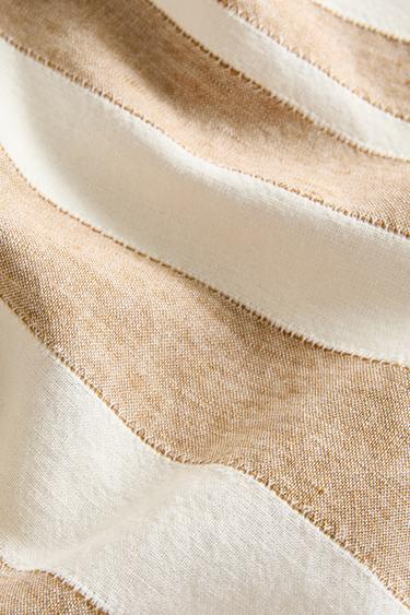 NAPPE LIN BANDES - Beige clair de Zara - Image 3