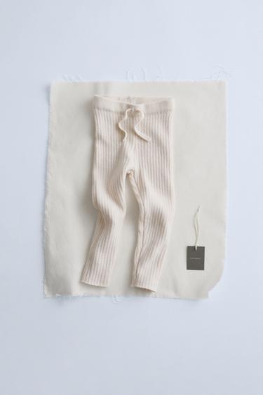 ZARA TIMELESZ - KNITTED WOOL BLEND LEGGINGS - Ecru by Zara
