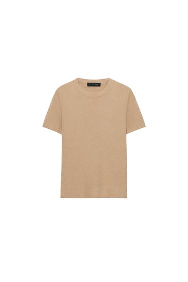 SOFT-TOUCH KNIT TOP - camel by Zara
