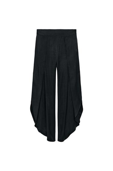Zara ZW COLLECTION VENTED PANTS - Black