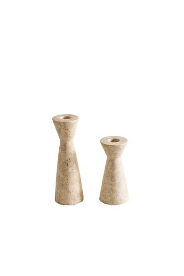 MARBLE CANDLEHOLDER - Beige by Zara