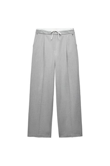 WIDE-LEG TROUSERS WITH DOUBLE WAISTBAND