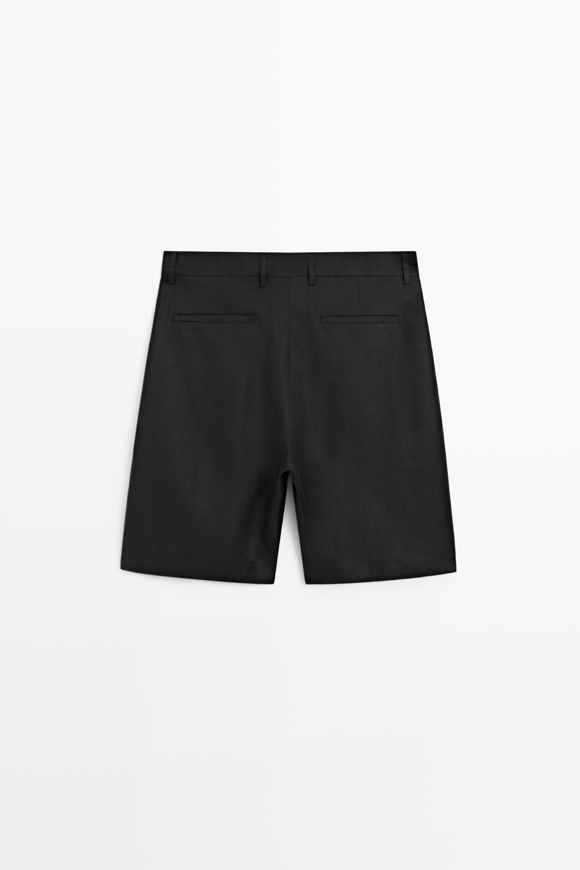 Linen Bermuda shorts with darts