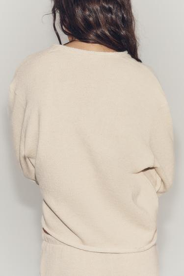 PANTALON RUSTIQUE - Écru clair de Zara - Image 4