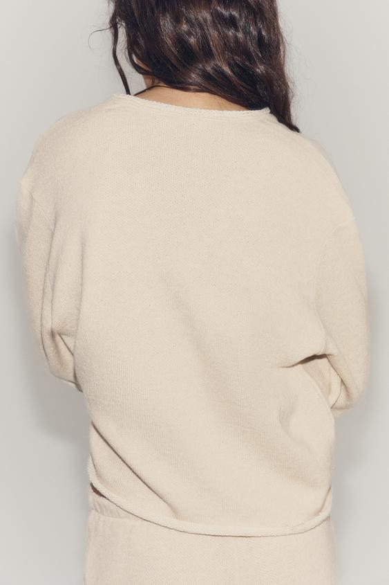 PANTALON RUSTIQUE - Écru clair de Zara - Image 4