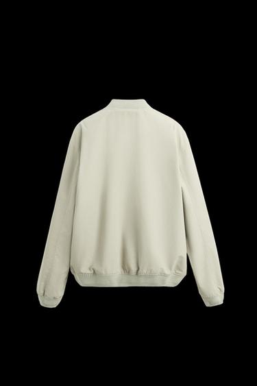 CAZADORA BOMBER RELAXED FIT - Blanco / Gris de Zara - Imagen 0