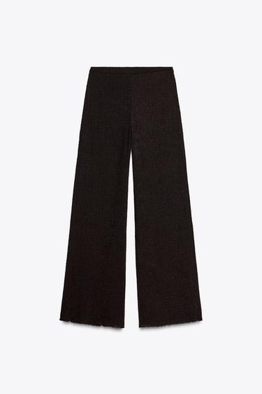 FLOWING TEXTURED TROUSERS - Dark brown by Zara
