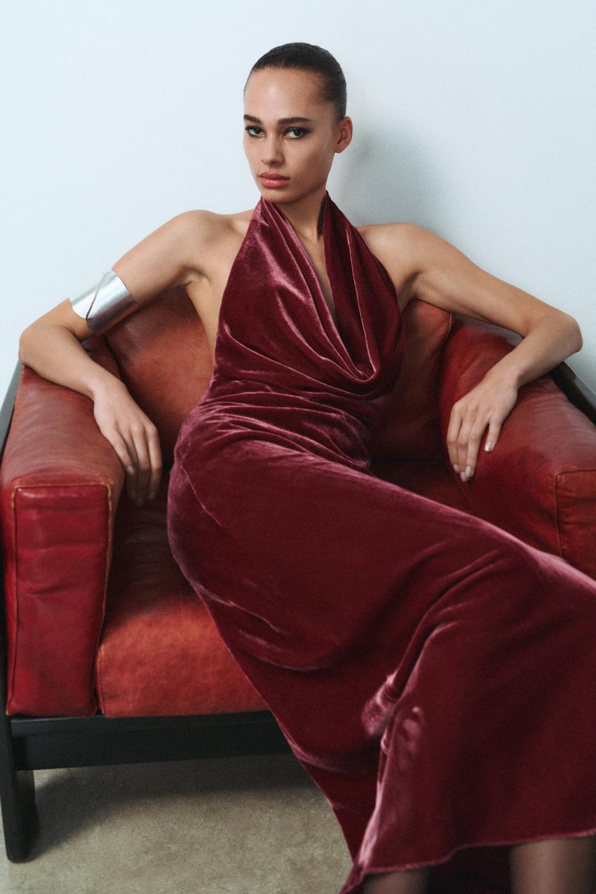 Vestito Corto Vestito Rosso Velluto Zara Abiti Autunno Inverno