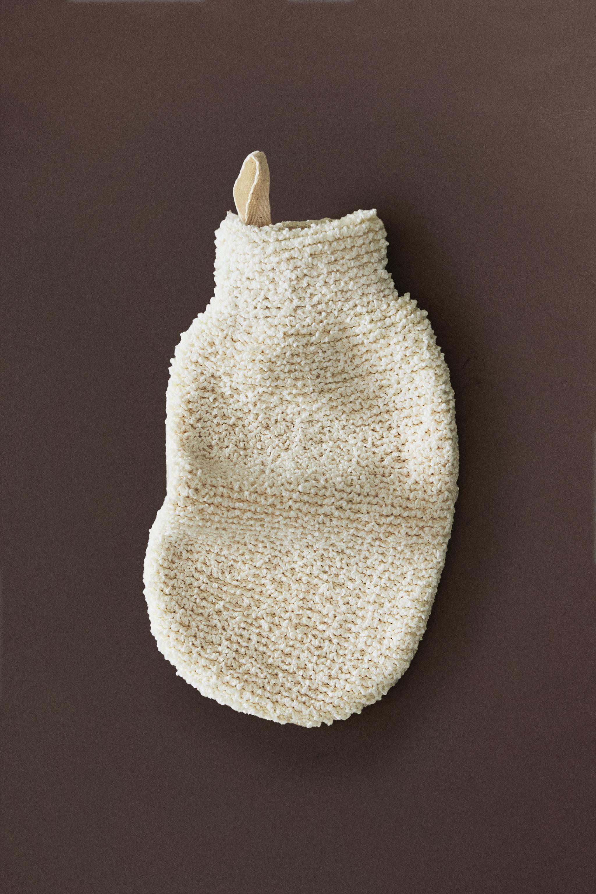 COTTON EXFOLIATING GLOVE — Ivory