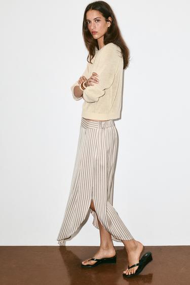 Zara BUTTON KNIT JUMPER - Ecru