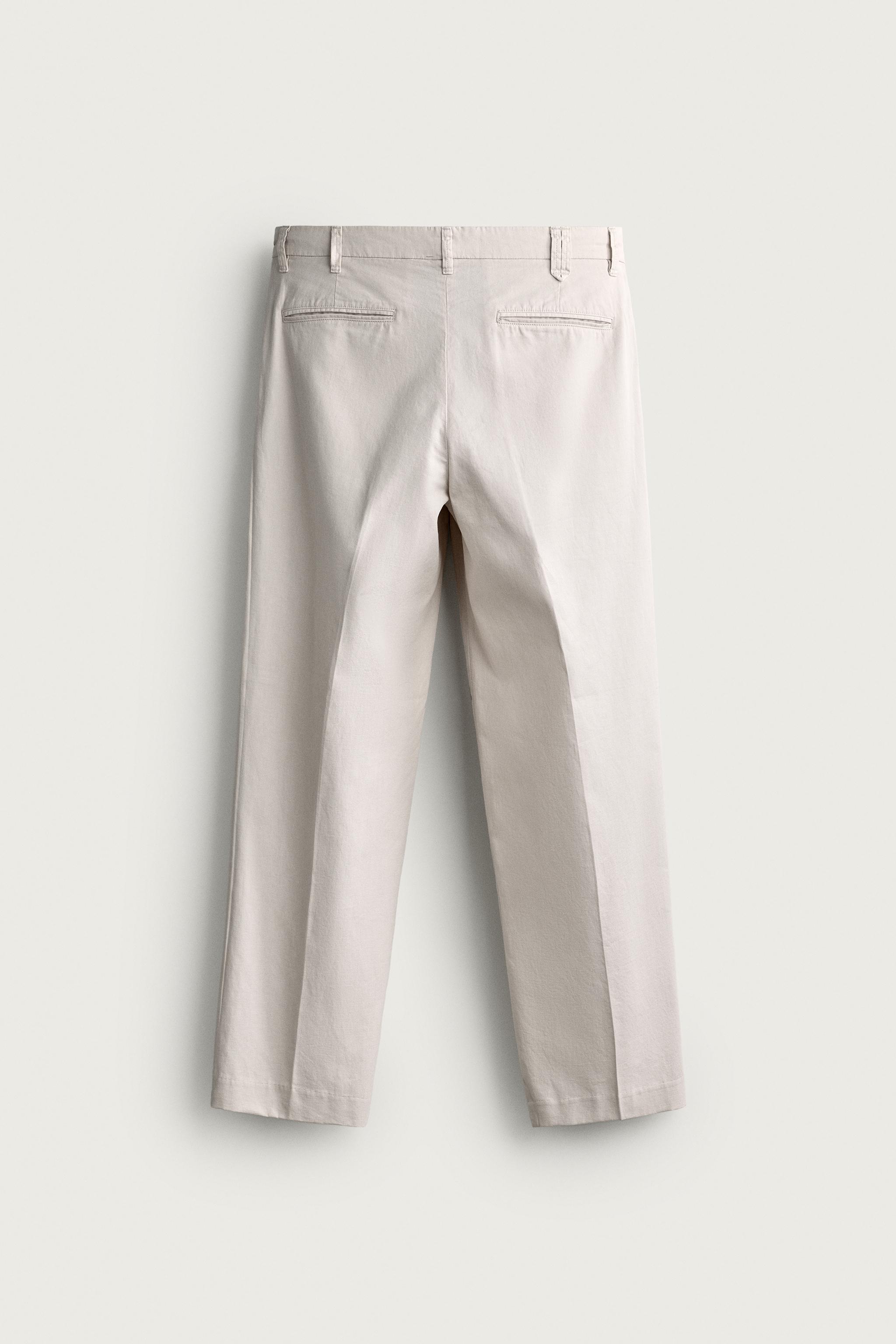 WASHED RELAXED FIT PANTS — Ice