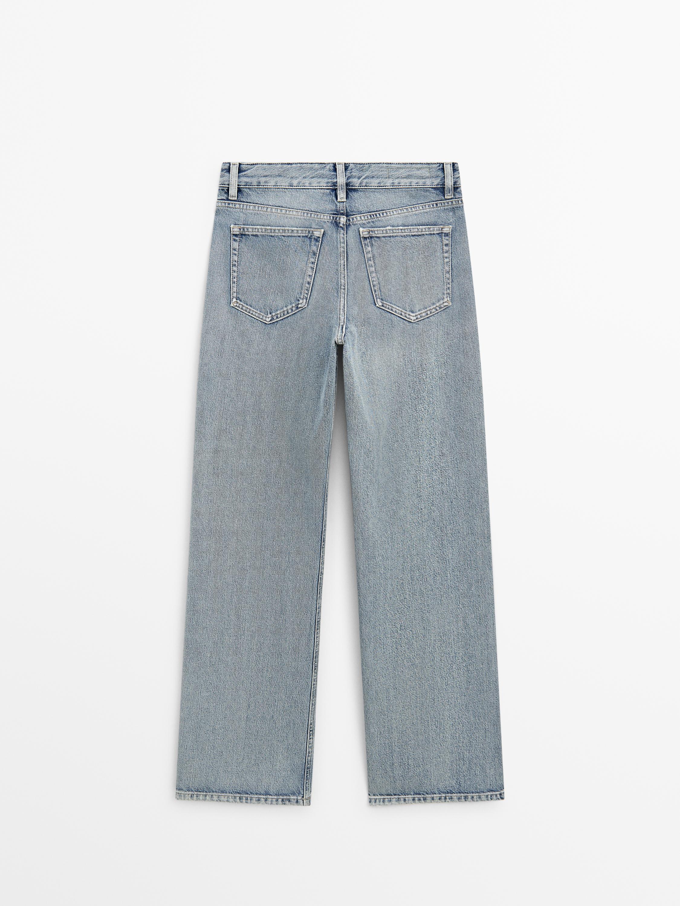 Jean wide leg taille moyenne