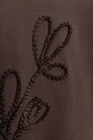 T-SHIRT WITH RAISED BOWS - Brown by Zara - Image 6