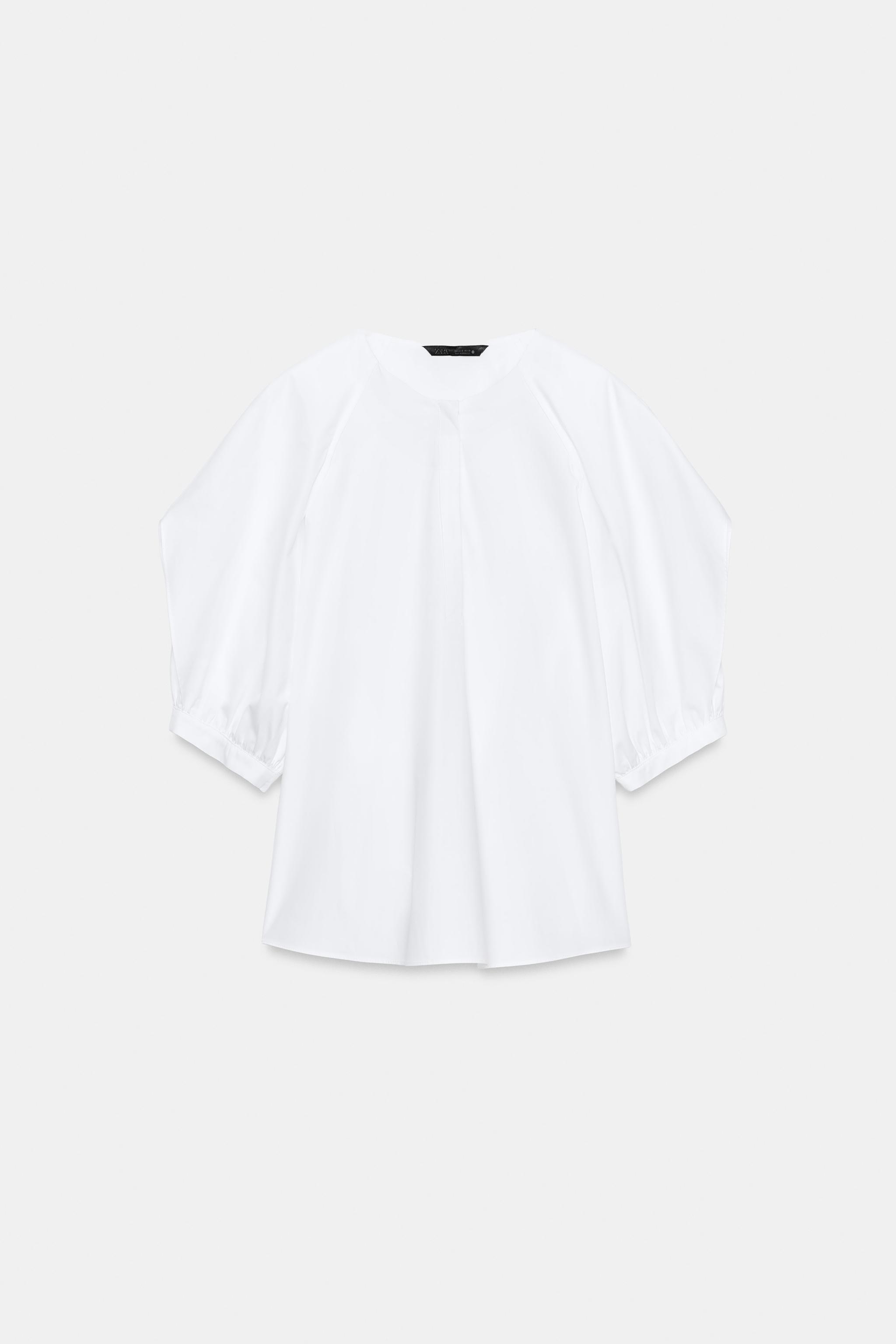 Zara ZW COLLECTION PİLİLİ KOLLU GÖMLEK görsel 5
