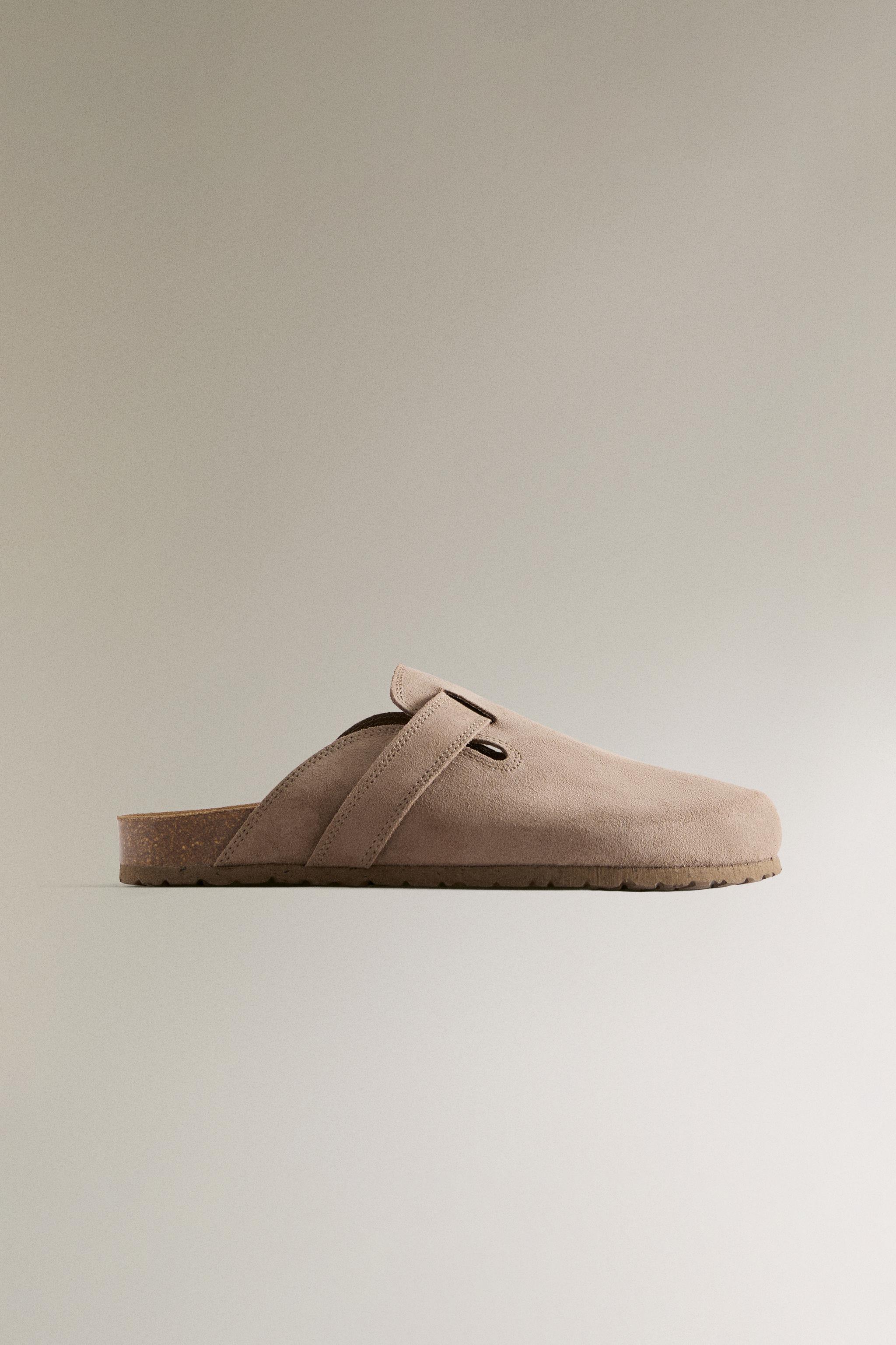 LEATHER CLOGS WITH STRAP - Dark Gray | ZARA United States