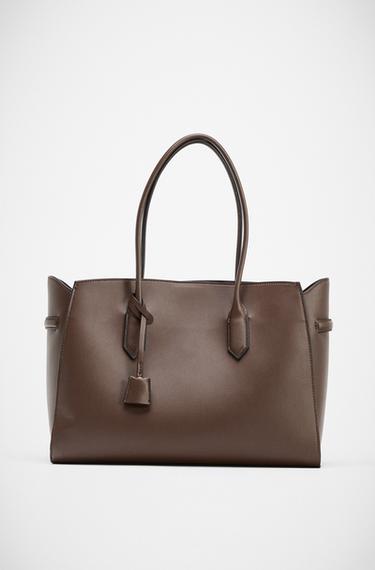 TOTE BAG DE OMBRO - Chocolate da Zara