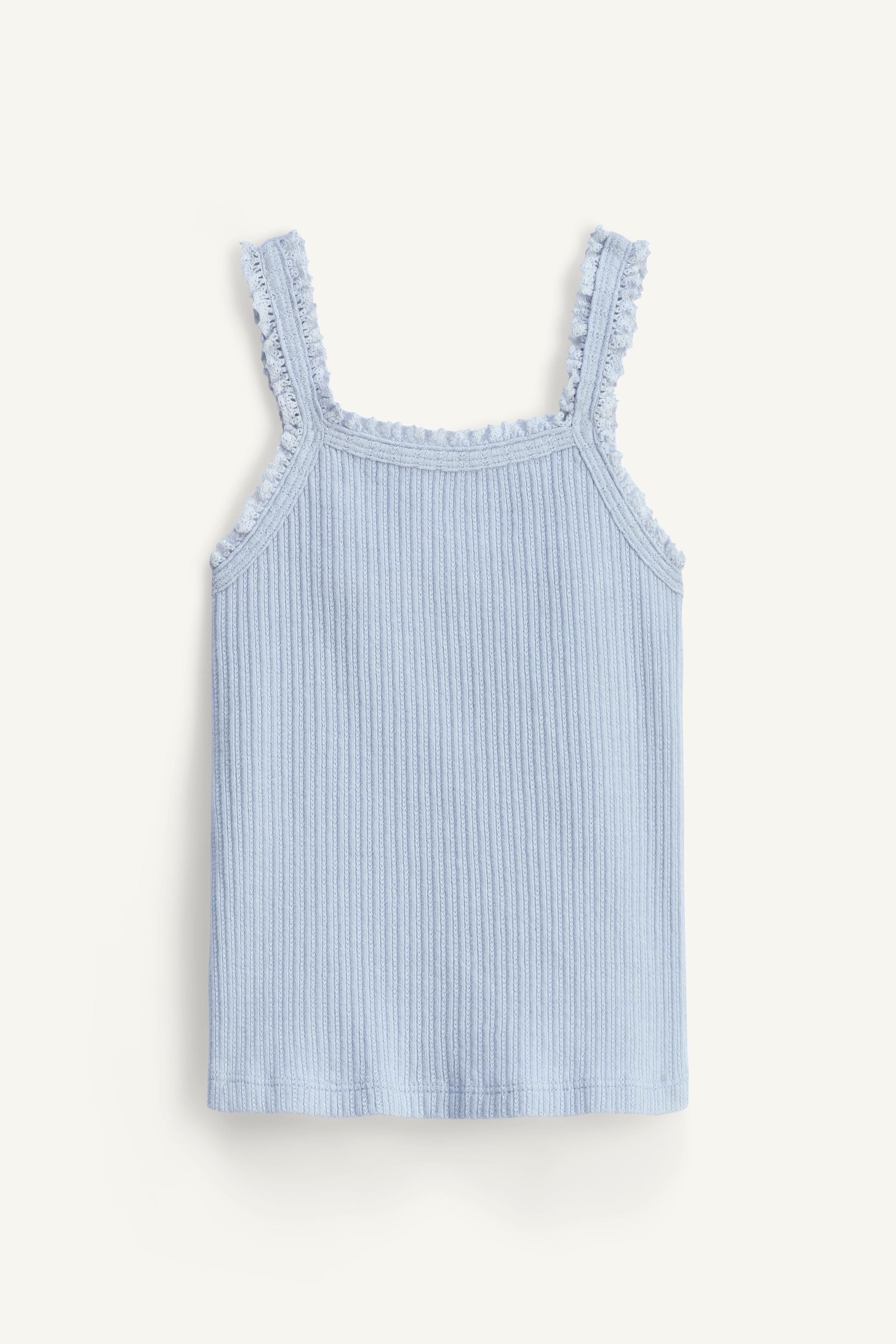 alo リブ編み タンクトップ ライトブルーM リブ編みタンクトップ 限定版 - ライトブルー | ZARA Japan / 日本