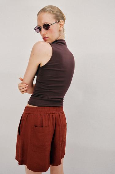 SLEEVELESS TOP - Brown by Zara