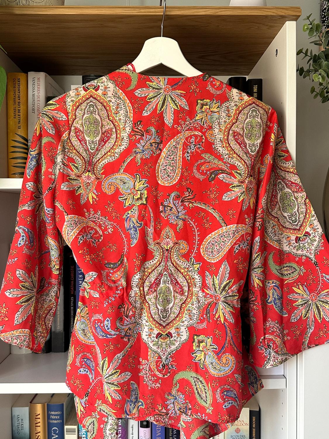 PRINTED BLOUSE WITH DRAWSTRING - Image 6