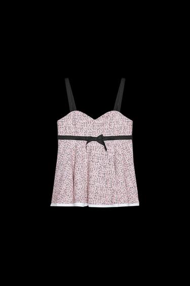 TOP MIT MATERIALKOMBINATION - Rosa von Zara - Bild 0