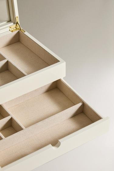 BOÎTE À BIJOUX LAQUÉE AVEC TIROIR ET PETIT COUVERCLE - Blanc de Zara - Image 2