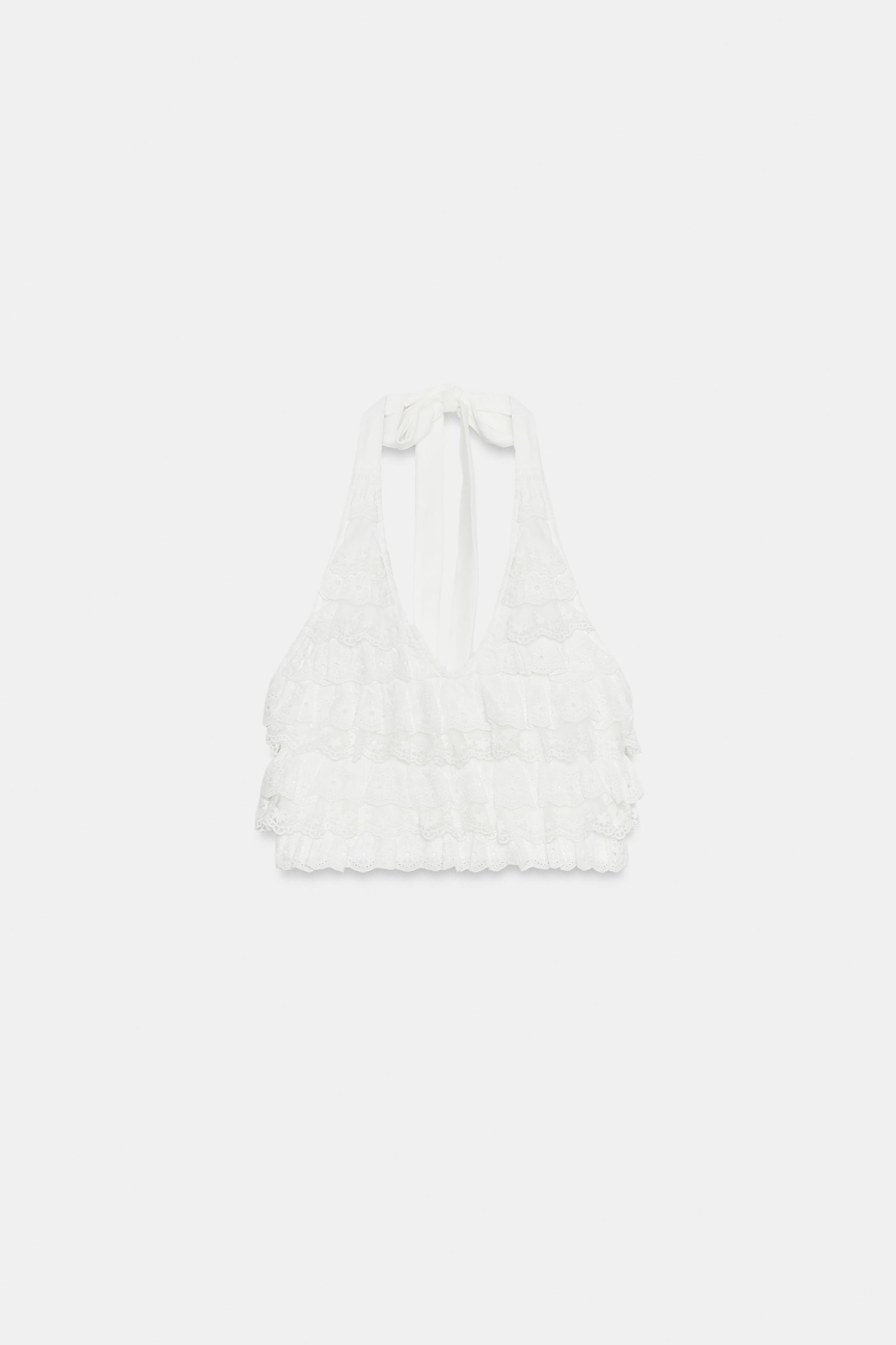RUFFLED HALTER TOP