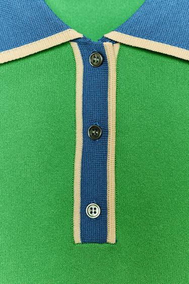 TOP POLO COMBINÉ EN MAILLE À MANCHES COURTES - unique de Zara - Image 5