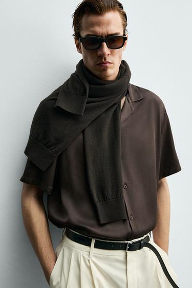 CHEMISE SATINÉE RELAXED FIT - Marron de Zara - Image 4