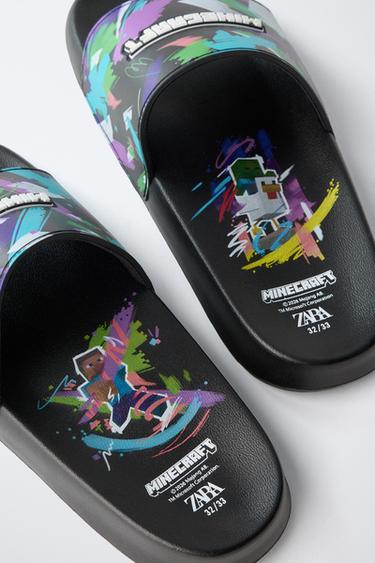 MINECRAFT © MOJANG AB. ™ SLIDE SANDALS - Black by Zara - Image 2