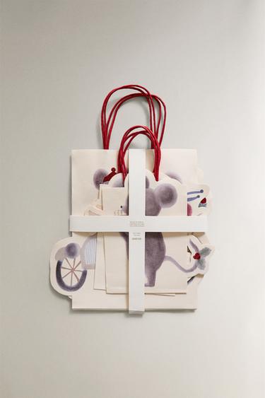 PACK OF CHRISTMAS MOUSE GIFT BAGS (PACK OF 4) - Multicoloured by Zara - Image 3