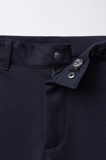 PANTALON TAILLE CÔTELÉE - Bleu marine de Zara - Image 2