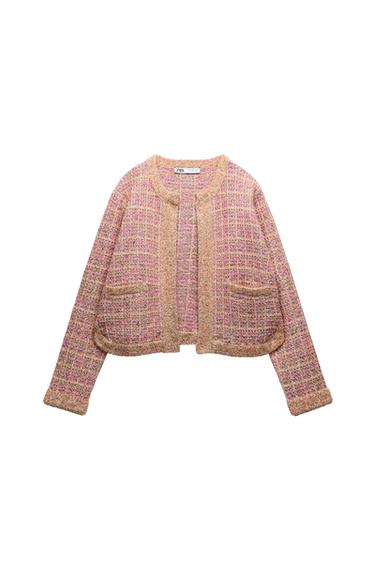 CHECK KNIT CARDIGAN