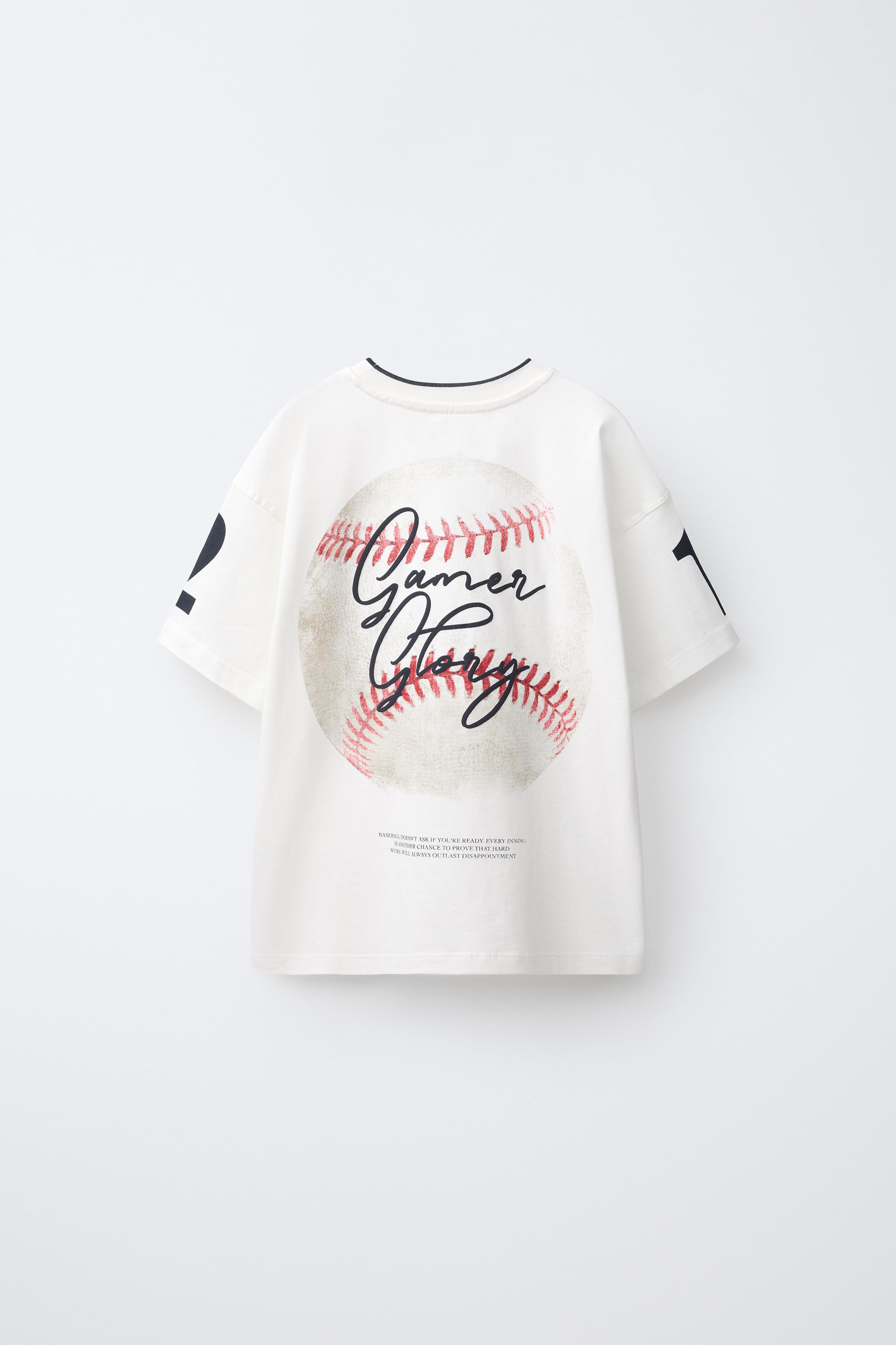BASEBALL PRINT T-SHIRT — Oyster-white