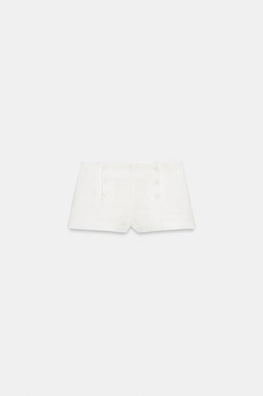 RAMIE BUTTON SHORTS - White by Zara - Image 0