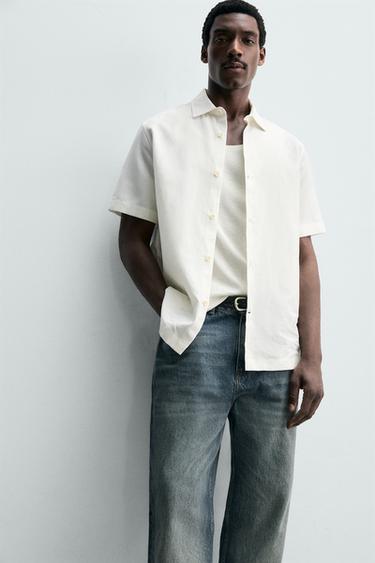 REGULAR FIT LINEN/COTTON SHIRT - White by Zara - Image 5