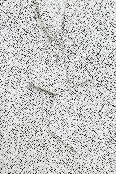 CHEMISE À NŒUD ET POIS ZW COLLECTION - Écru / Noir de Zara - Image 7