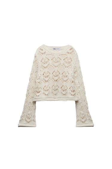 POINTELLE KNIT SWEATER