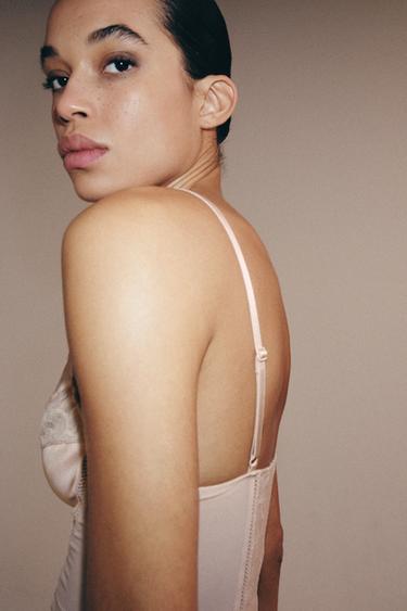 CONTRAST CORSET WITH STRAPS - Beige-pink by Zara - Image 4