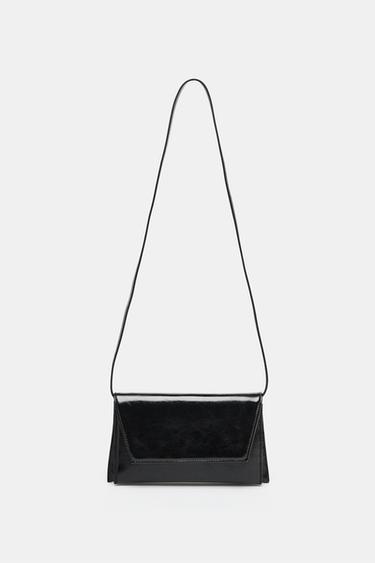 EMBOSSED FLAP BAG - Black by Zara