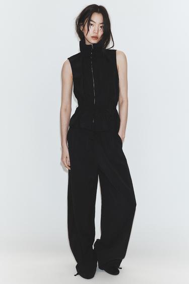 PANTALÓN FLUIDO BAJO AJUSTABLE - Negro de Zara