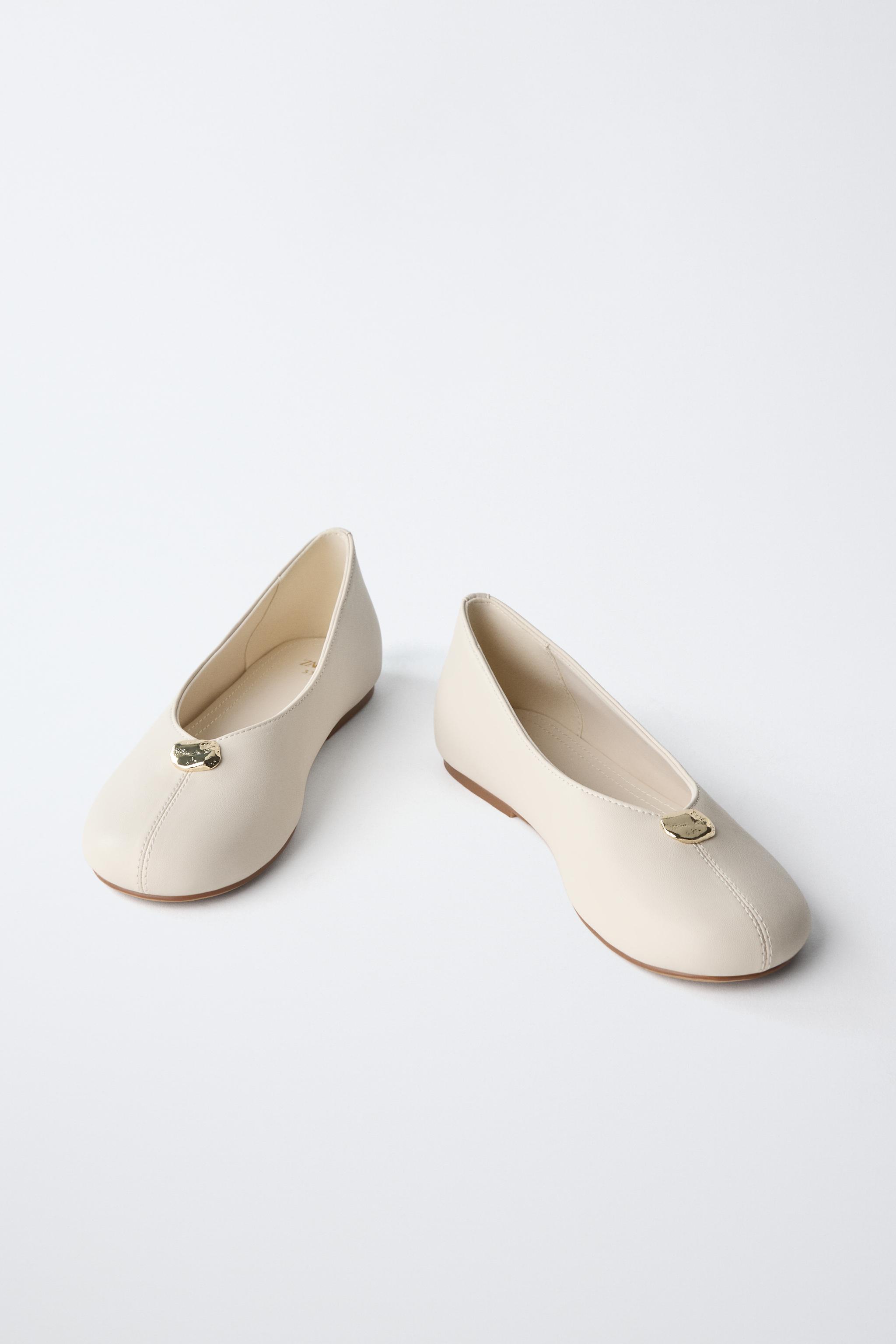 Обувь Zara BALLET FLATS WITH METALLIC DETAIL — фото 3