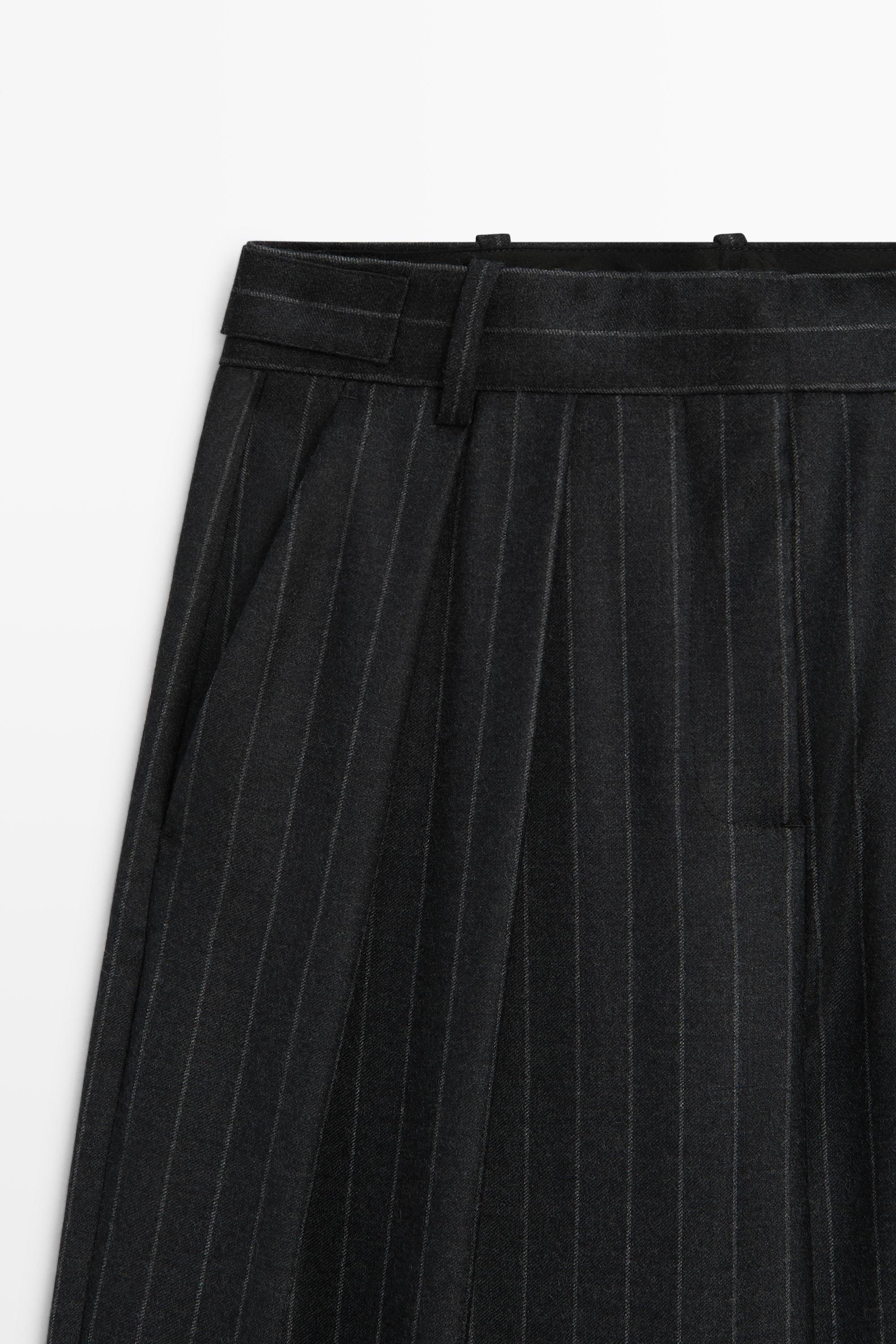 Pantalon large à rayures tennis 100 % laine