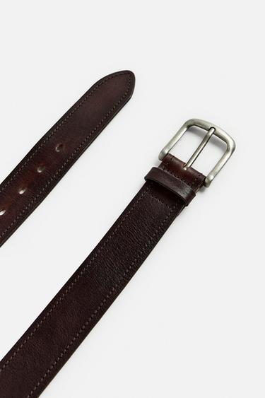 WIDE LEATHER BELT - Dark brown by Zara - Image 3
