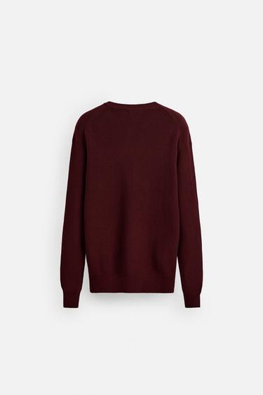 PURL KNIT SWEATER - Burgundy by Zara